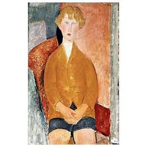 blond young boy in short pants by amedeo modigliani
