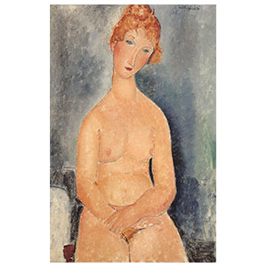 seated nude with folded hands by amedeo modigliani