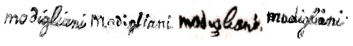 signatures from modigliani in 1917