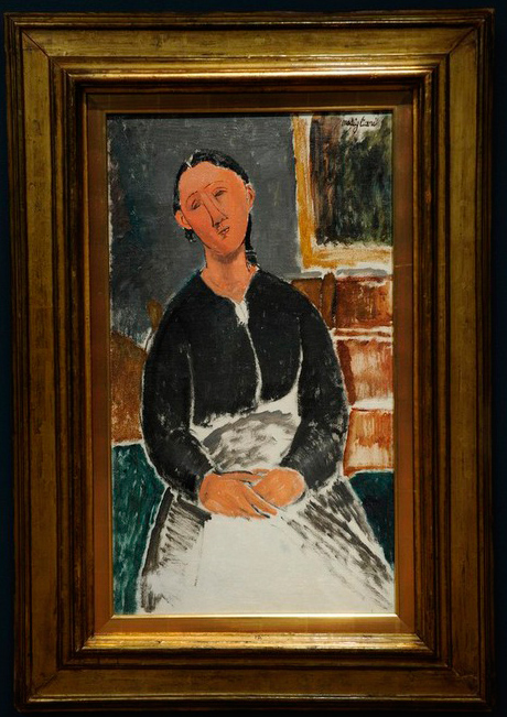 la fantesca by modigliani framed for auction in 2009