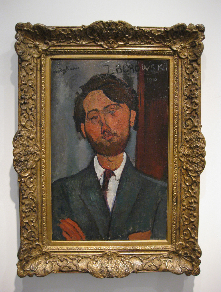 Image of the painting framed at the Budapest, Modigliani, Hungarian National Gallery, 2016 