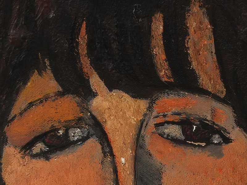 detail of the use of impasto in the face