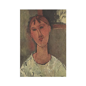 WOMAN WITH WHITE BLOUSE OR FEMME AU CORSAGE BLANC BY AMEDEO MODIGLIANI