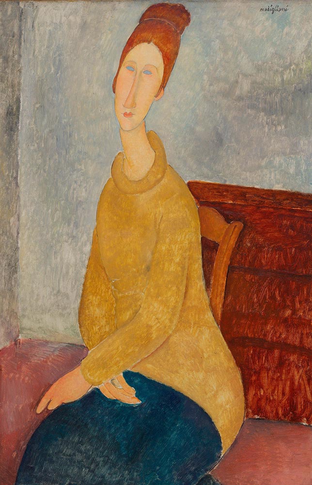 Jeanne Hébuterne with yellow sweater by amedeo modigliani