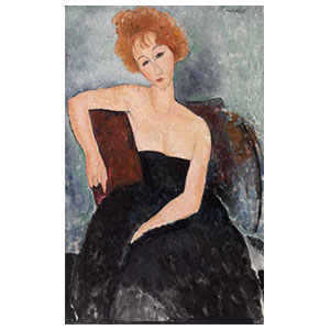 red hair girl in night or evening dress by amedeo modigliani