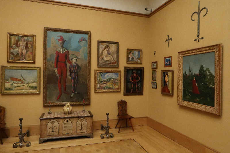 The painting framed in location at the Barnes