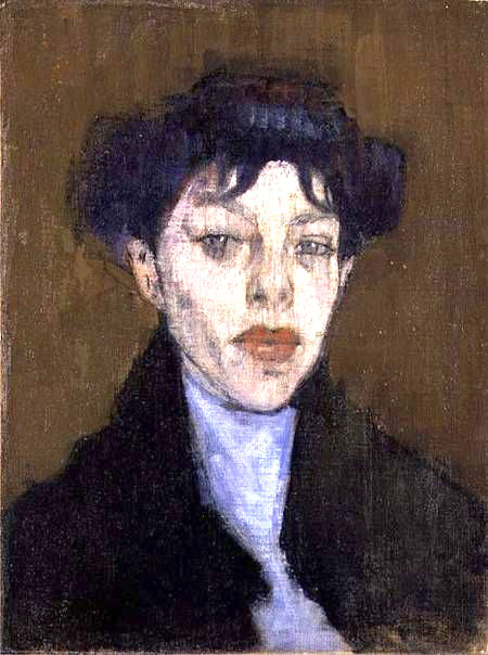 woman with a blue scarf or woman with a blue shawl amedeo modigliani