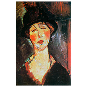 mme. dorival or woman bust with hat by amedeo modigliani