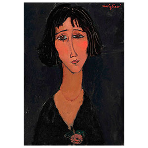 woman with a rose or marguerite wirh a rose by amedeo modigliani