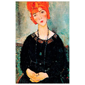 lady with a necklace - Lolotte - by Amedeo Modigliani