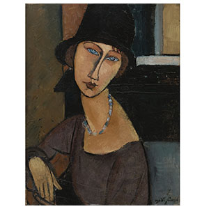 JEAN HEBUTERNE WITH AHT AND NECKLACE BY AMEDEO MODIGLIANI