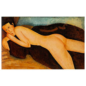 lying nude on a divan or nu couche sur le divan by amedeo modigliani
