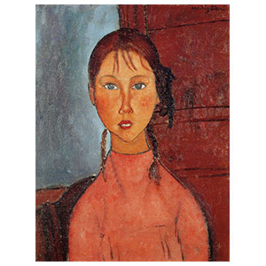 girl with pigtails or la fillette aux nattes by amedeo modigliani
