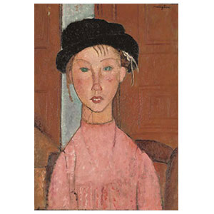 young girl with black cap or petite fille au chapeau noir by amedeo modigliani