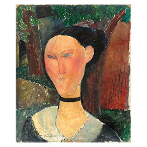 WOMAN WITH VELVET RIBBON BY AMEDEO MODIGLIANI