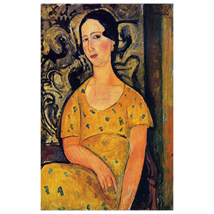 woman in yellow dress or the beautiful spaniard by amedeo modigliani
