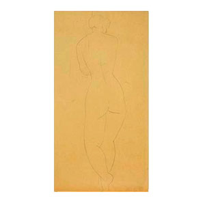 ‘Nudo femminile di schiena’, 1916/17, pencil on paper