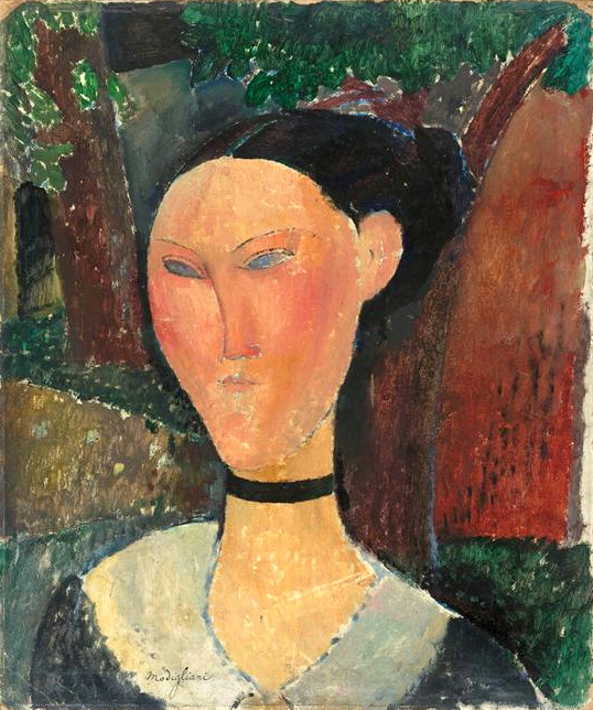 femme au ruban de velours - woman with velvet lace  by Amedeo Modigliani