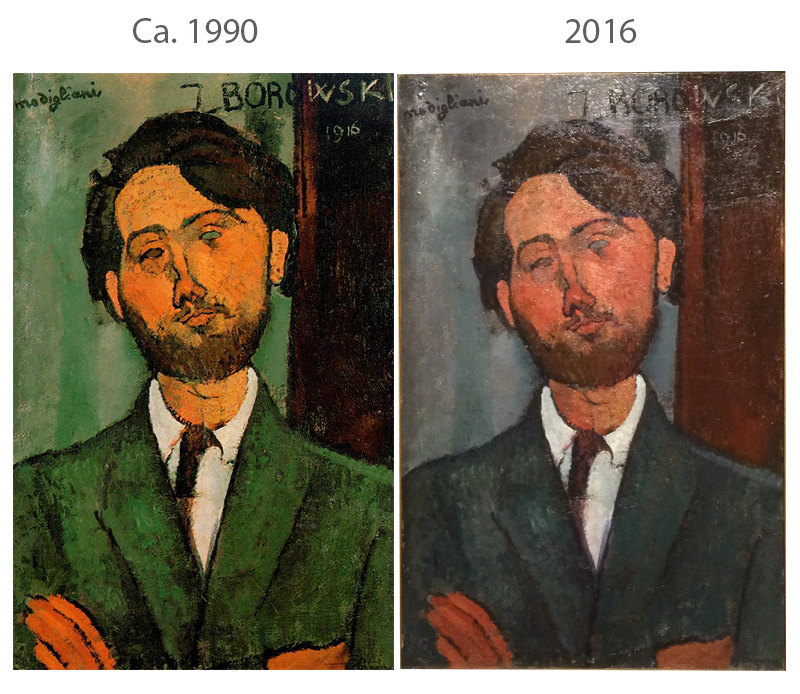 Changes of the painting once the oxidated varnish layer was cleaned: