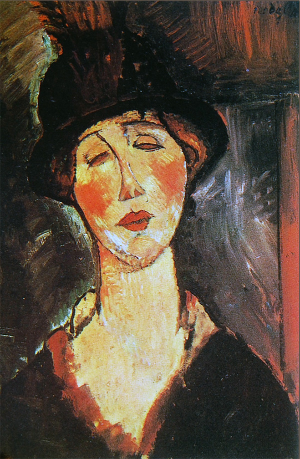 madame dorival with hat by amedeo modigliani