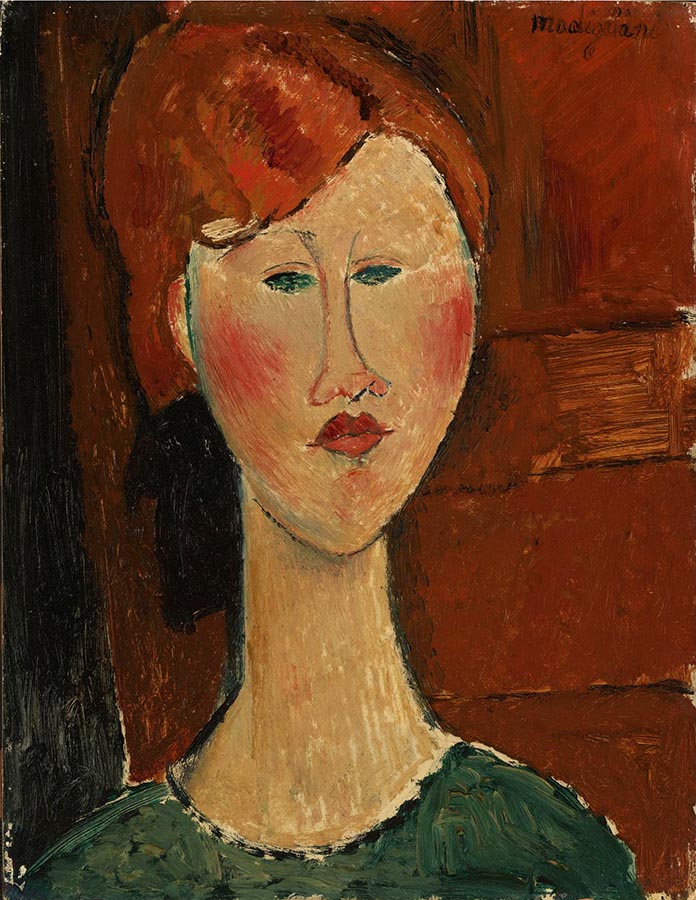 Woman red hair by  amedeo modigliani