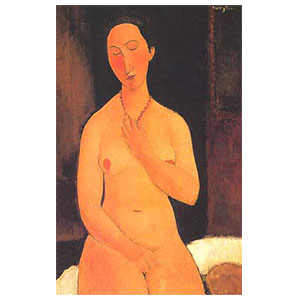 Nude with coral necklace seated amedeo modigliani