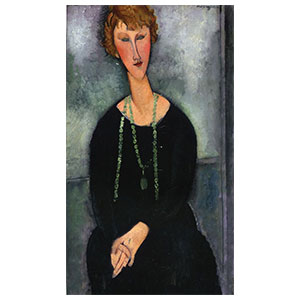 Woman with green necklace amedeo modigliani
