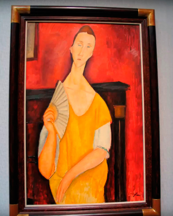 The painting framed at Moscow, Meeting Modigliani, Pushkin State Museum of Fine Arts, 2007 