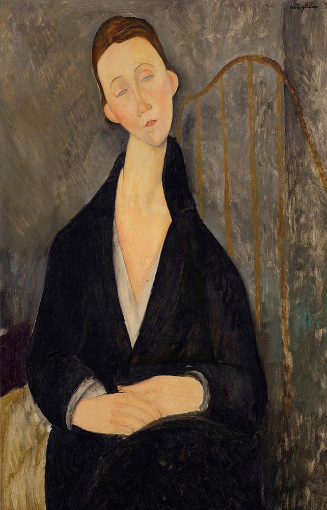 Lunia Czechowska (à la robe noire)  by Amedeo Modigliani
