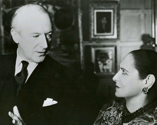 Helena Rubinstein and cecil beaton in 1957 with the painting in the back