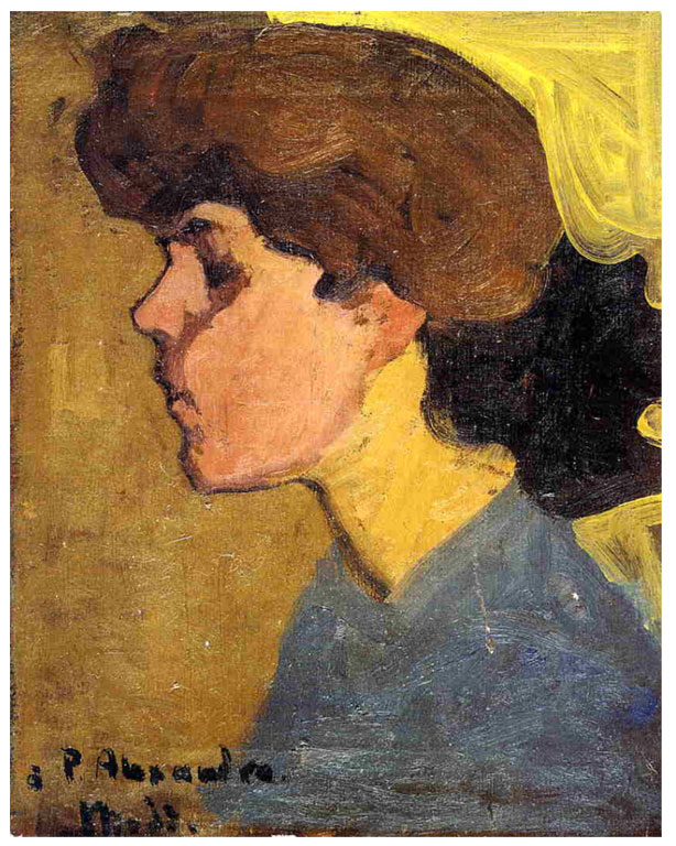 woman head in profile amedeo modigliani